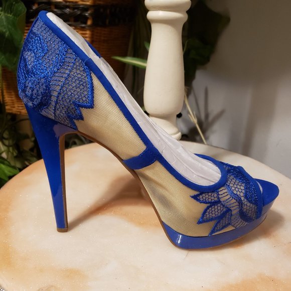 New Jessica Simpson Blue Saidey Platforms - Picture 1 of 8